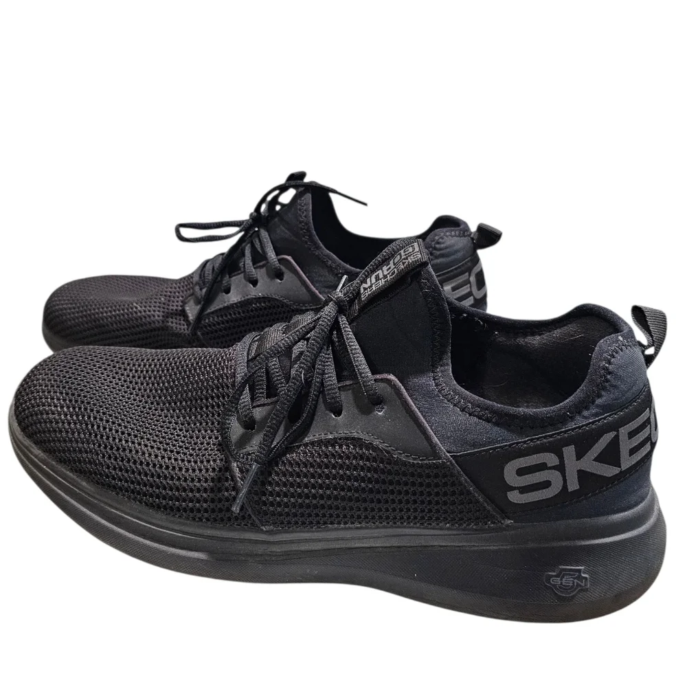 Skechers Mens 12 Black GOwalk Arch Fit Banlin Sneakers Air Cooled Goga Mat Comfy - Picture 2 of 8